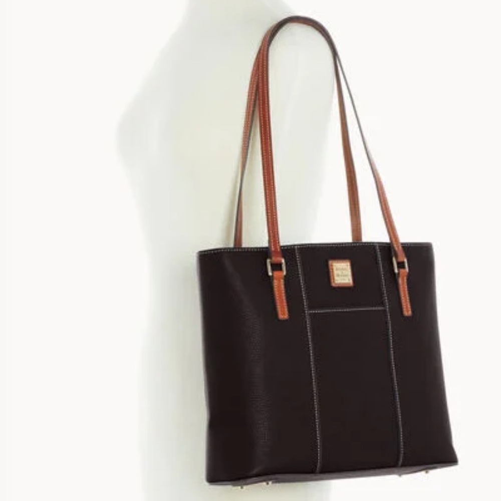 Dooney & Bourke Black and brown pebbled grain “Lexington” bag
